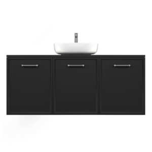 AURUM | Signal black 120x50 | szafka pod umywalkę z drzwiczkami