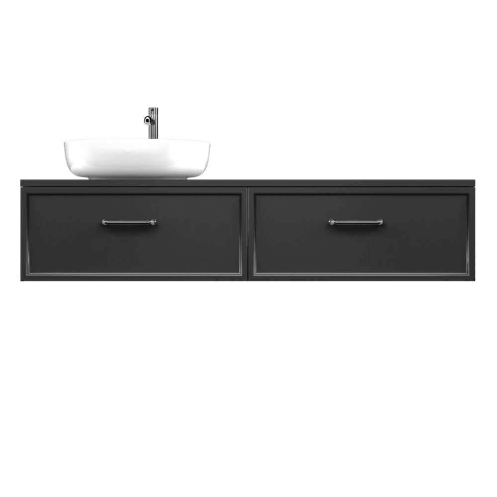 AURUM | Signal Black 120×25 | szafka pod umywalkę z szufladami