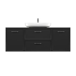 AURUM | Signal Black 140×50 | szafka łazienkowa z szufladami