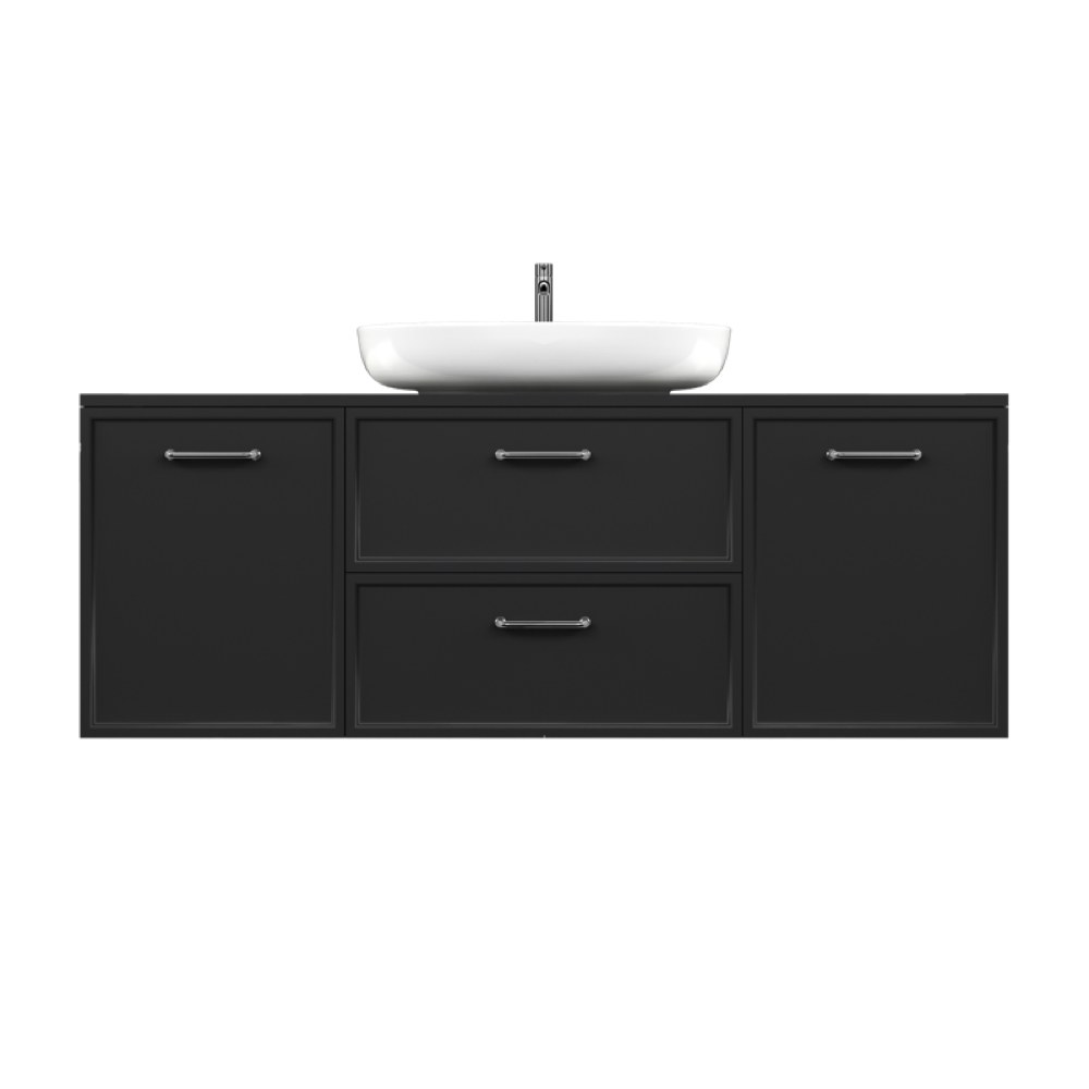 AURUM | Signal Black 140×50 | szafka łazienkowa z szufladami