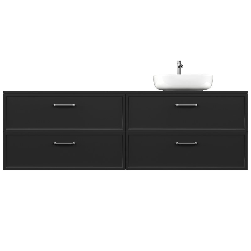 AURUM Signal Black 160×50 szafka łazienkowa z szufladami na dwie umywalki