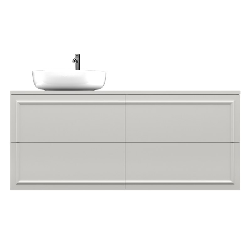 MOLDI | Soft Grey 120×50 | szafka ze sztukateryjnym frontem