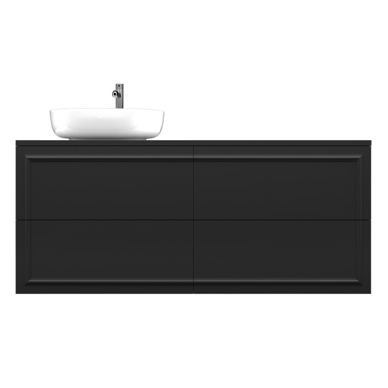 MOLDI | Signal Black 120×50 | szafka ze sztukateryjnym frontem
